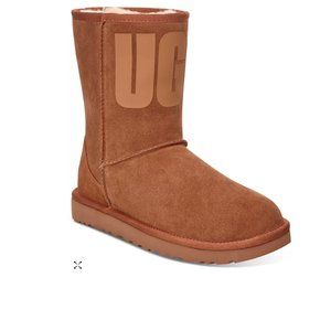 UGG® Women's Classic Short Rubber Logo Cold-Weather Boots